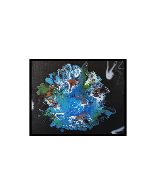 Humanities Cradle - 8 x 10" Original | Earth from Space Fluid Art