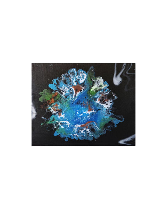 Humanities Cradle - 8 x 10" Original | Earth from Space Fluid Art
