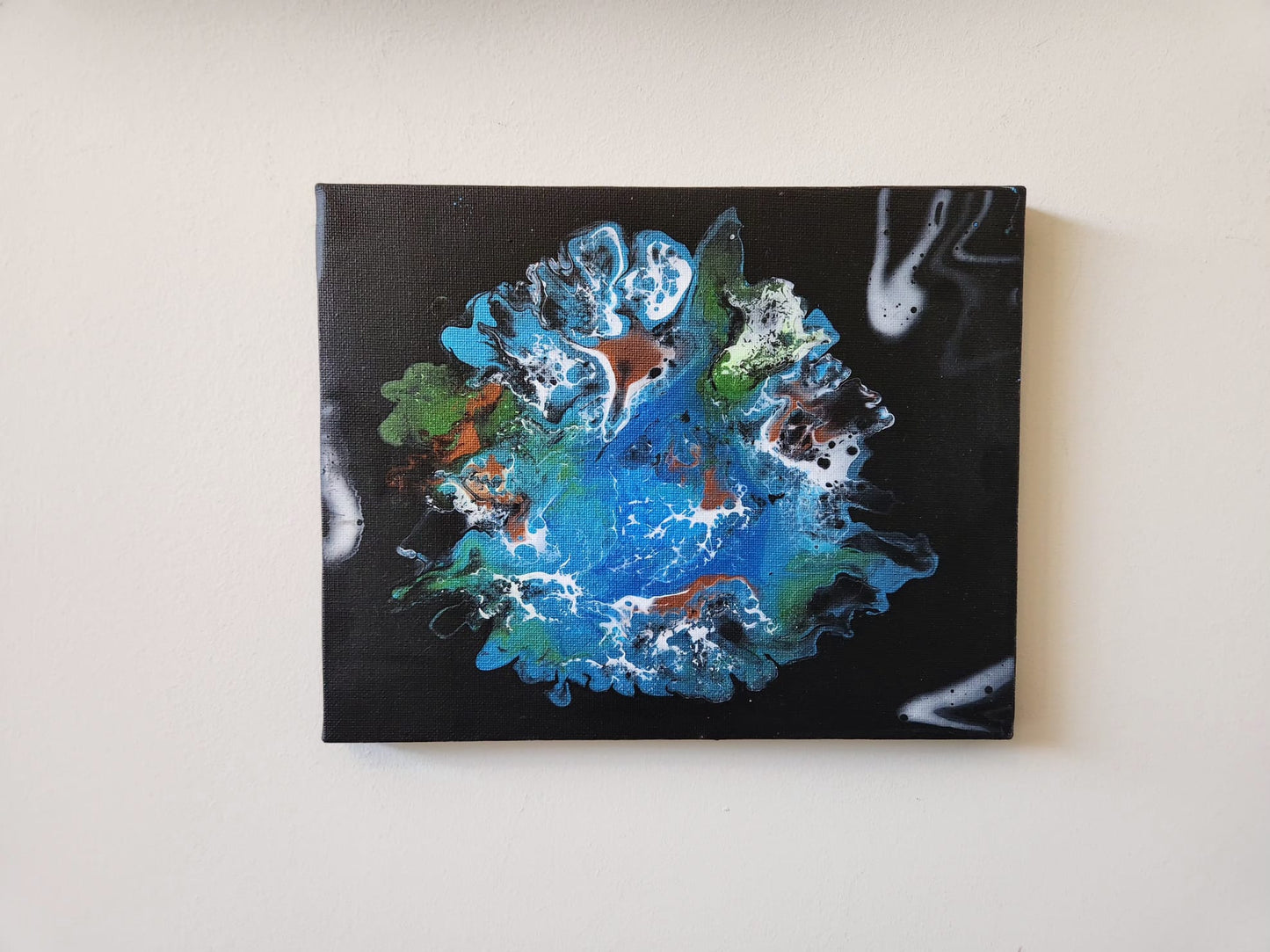 Humanities Cradle - 8 x 10" Original | Earth from Space Fluid Art