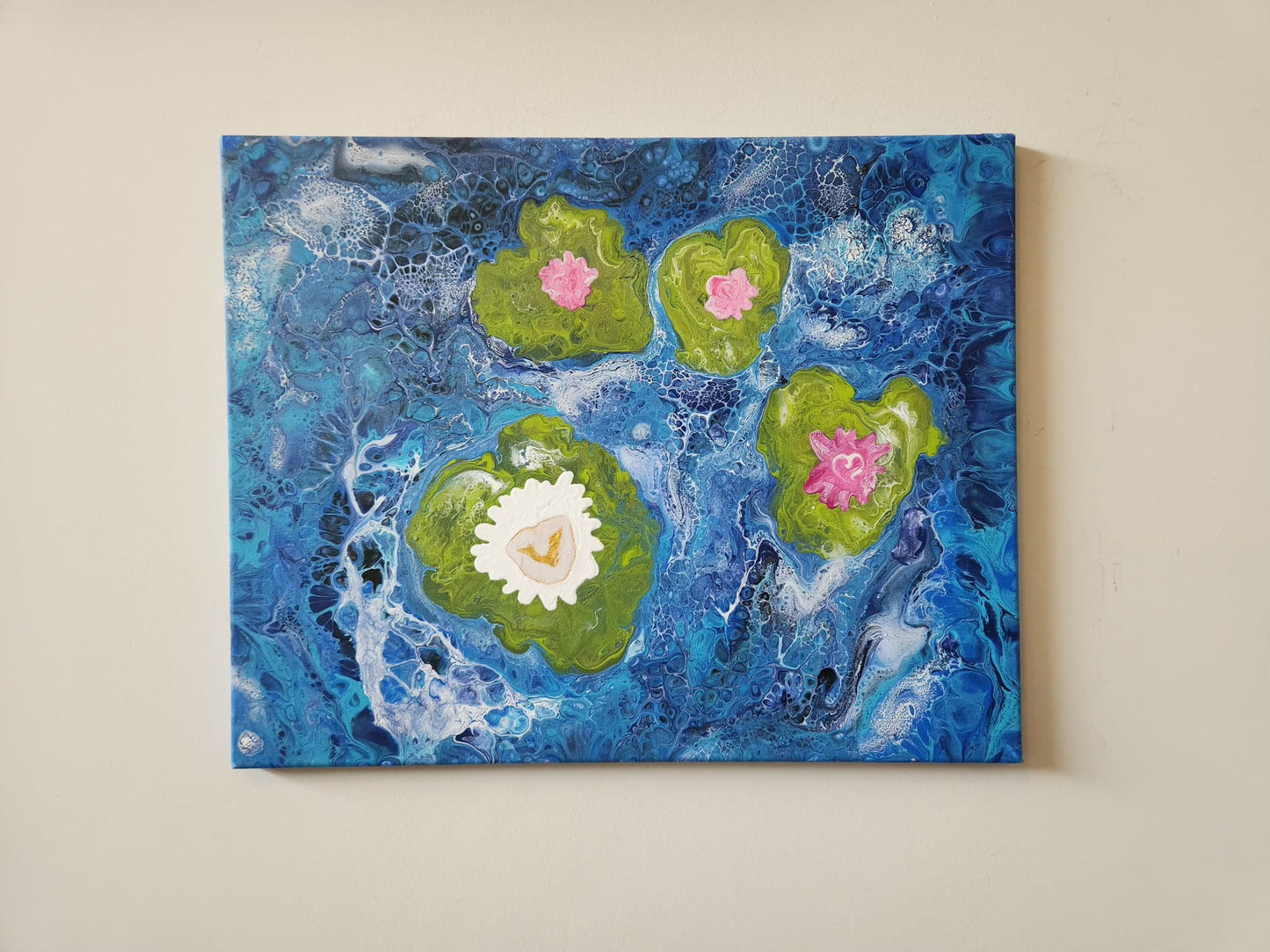 A Leap of Faith - 16 x 20" Original | Symbolic Lily Pad Art