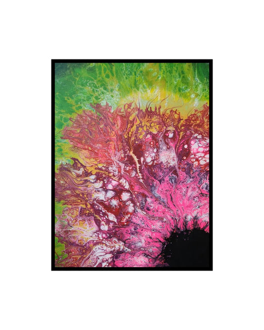 Nature's Radiance - 16 x 20" Original | Vibrant Spring Fluid Art