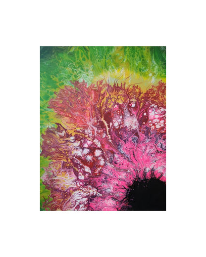 Nature's Radiance - 16 x 20" Original | Vibrant Spring Fluid Art
