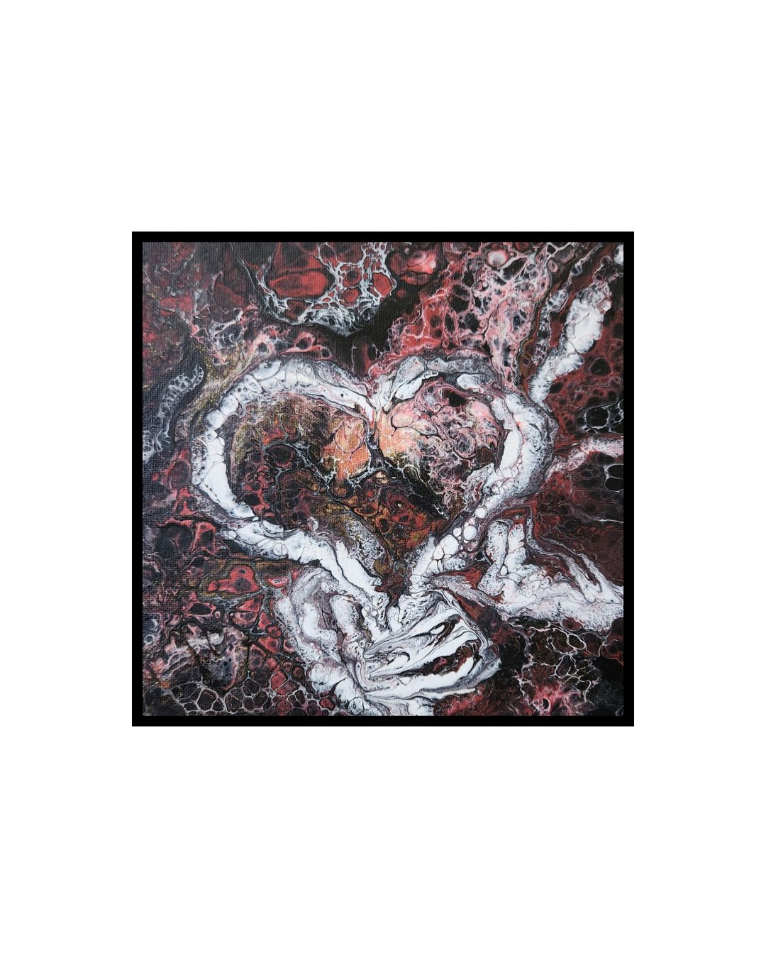 Nothing But Bones - 8 x 8" Original | Soul-Deep Love Fluid Art