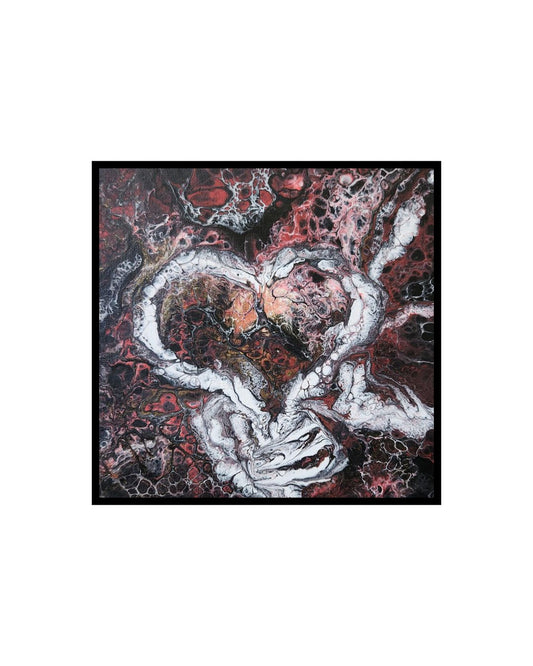 Nothing But Bones - 8 x 8" Original | Soul-Deep Love Fluid Art