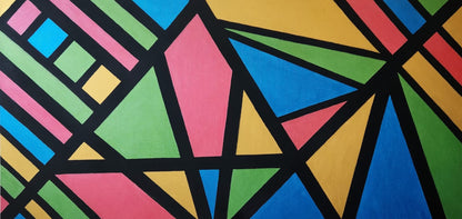 Overcoming Perfection - 24 x 48" Original | Bold Geometric Metallic Art