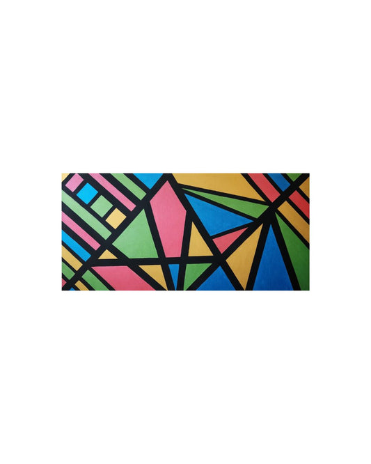 Overcoming Perfection - 24 x 48" Original | Bold Geometric Metallic Art