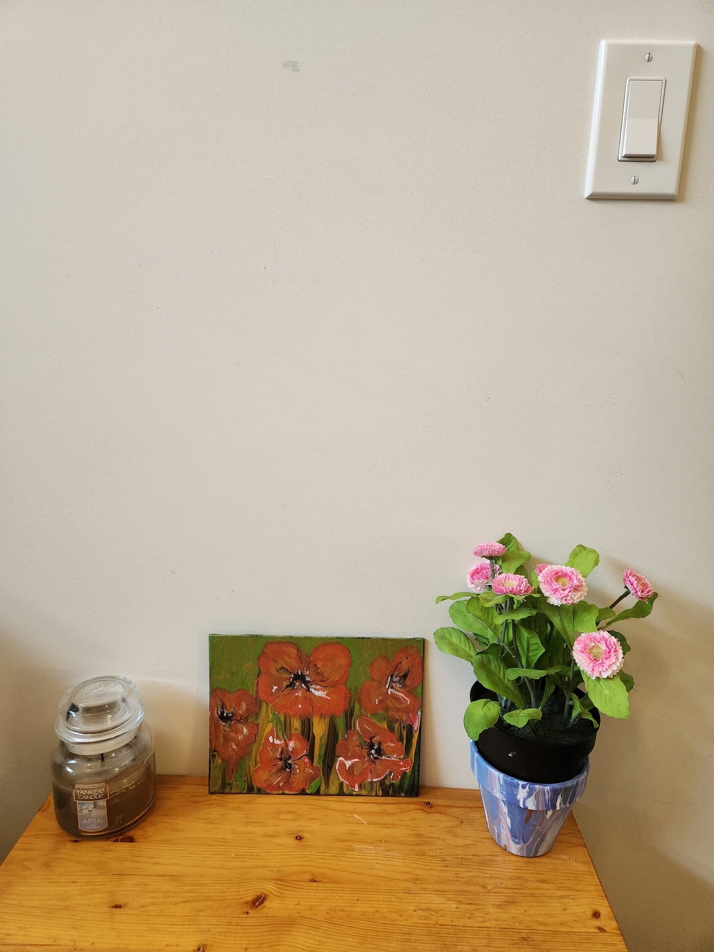 Palette of Pink Petunias - 9 x 7" Original | Metallic Floral Art