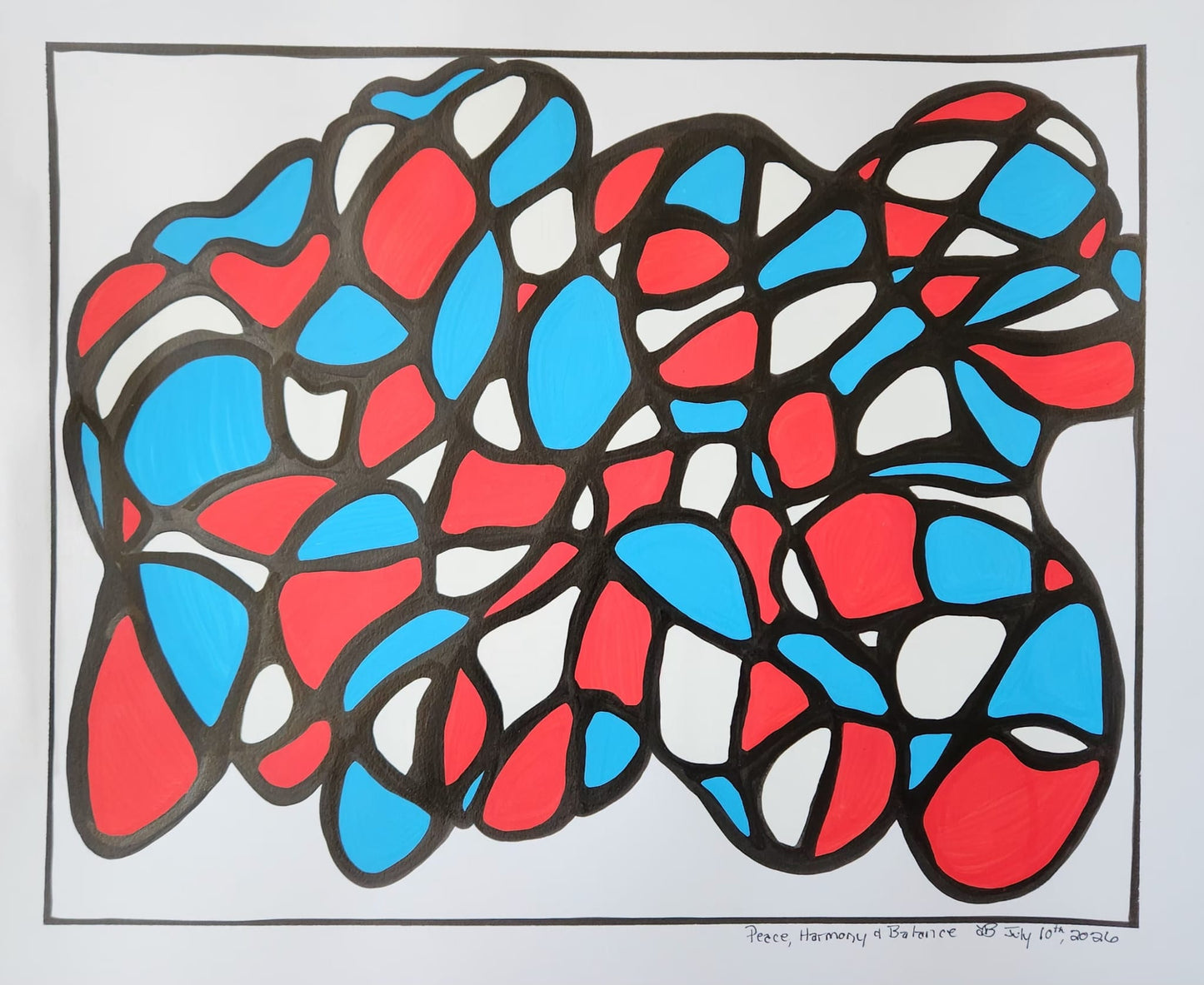 Peace, Harmony and Balance - 14 x 17" Original | Neuro-Geographic Abstract Art