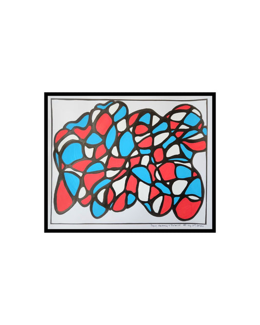 Peace, Harmony and Balance - 14 x 17" Original | Neuro-Geographic Abstract Art