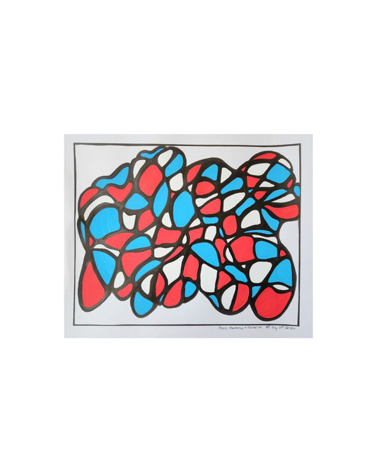 Peace, Harmony and Balance - 14 x 17" Original | Neuro-Geographic Abstract Art