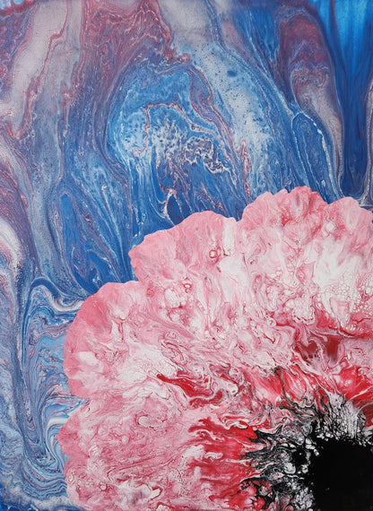 Poppy Perfection - 18 x 24" Original | Vibrant Poppy Fluid Art