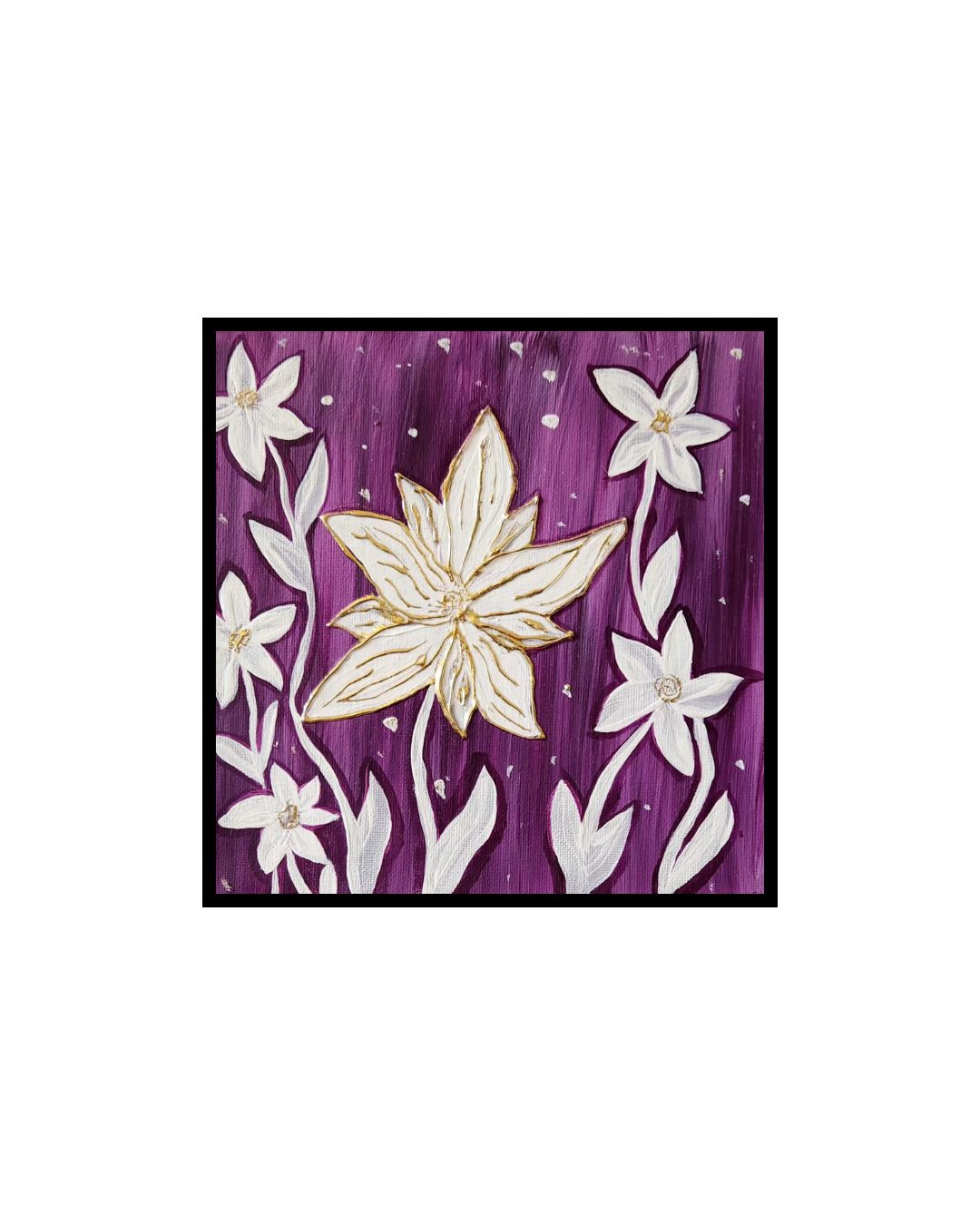 Pretty Things - 8 x 8" Original | Golden Floral Reminder Art