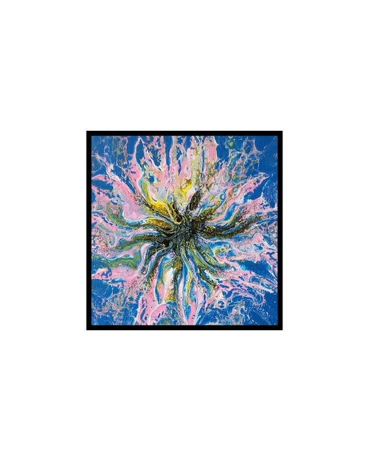 Radiant Vortex - 8 x 8" Original | Dynamic Swirling Fluid Art