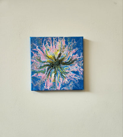 Radiant Vortex - 8 x 8" Original | Dynamic Swirling Fluid Art