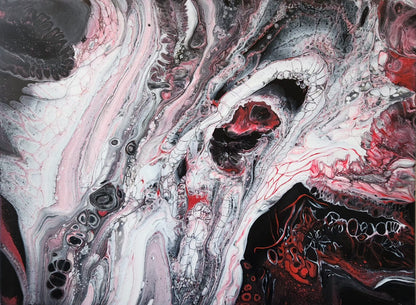 Screaming Into the Abyss - 18 x 24" Original | Intense Emotional Fluid Art