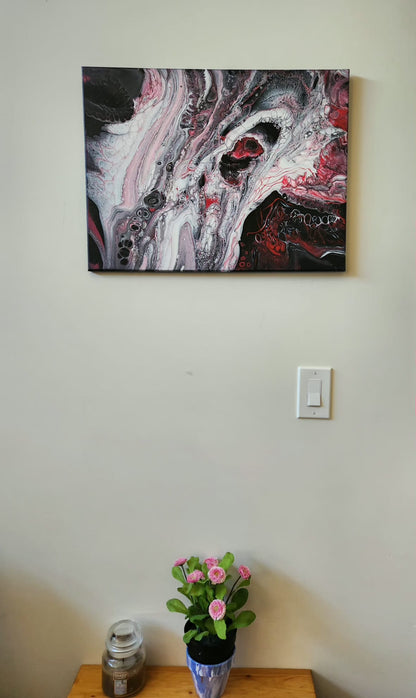 Screaming Into the Abyss - 18 x 24" Original | Intense Emotional Fluid Art