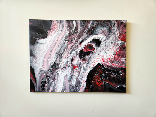 Screaming Into the Abyss - 18 x 24" Original | Intense Emotional Fluid Art