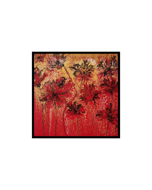 Sifu's Dynasty - 12 x 12" Original | Red & Gold Asian Tribute Art