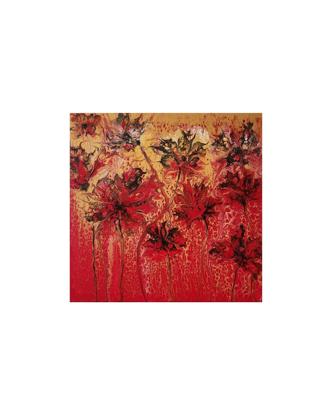 Sifu's Dynasty - 12 x 12" Original | Red & Gold Asian Tribute Art