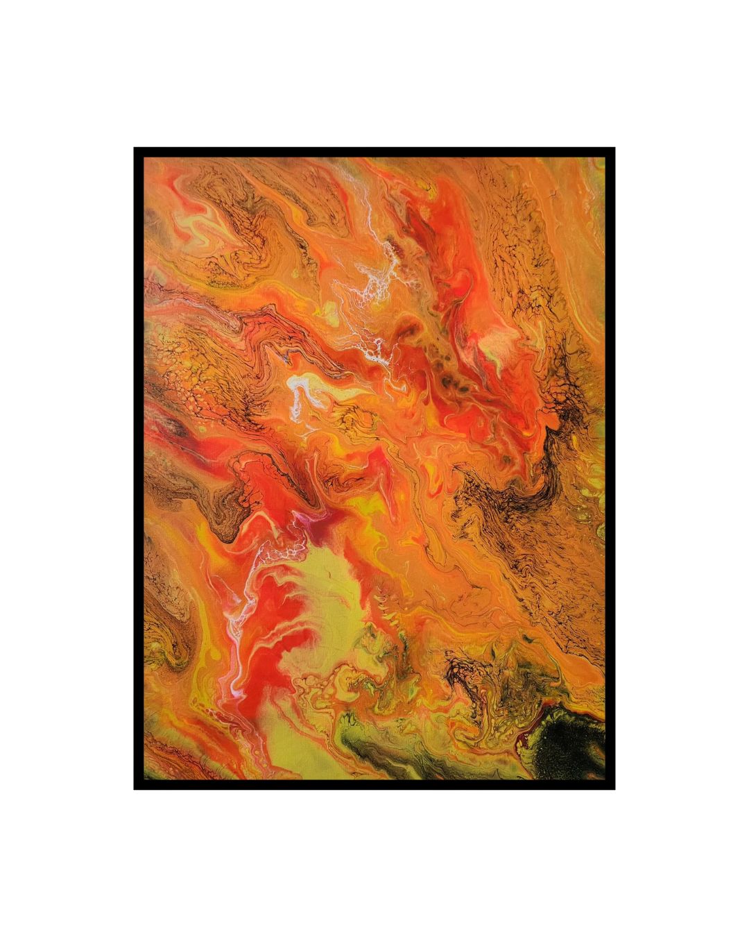 Solar Surge - 18 x 24" Original | Fiery Fluid Art