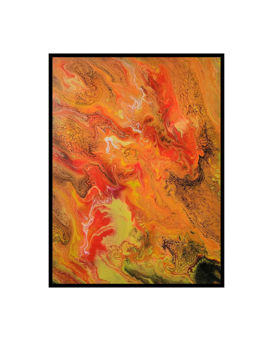 Solar Surge - 18 x 24" Original | Fiery Fluid Art