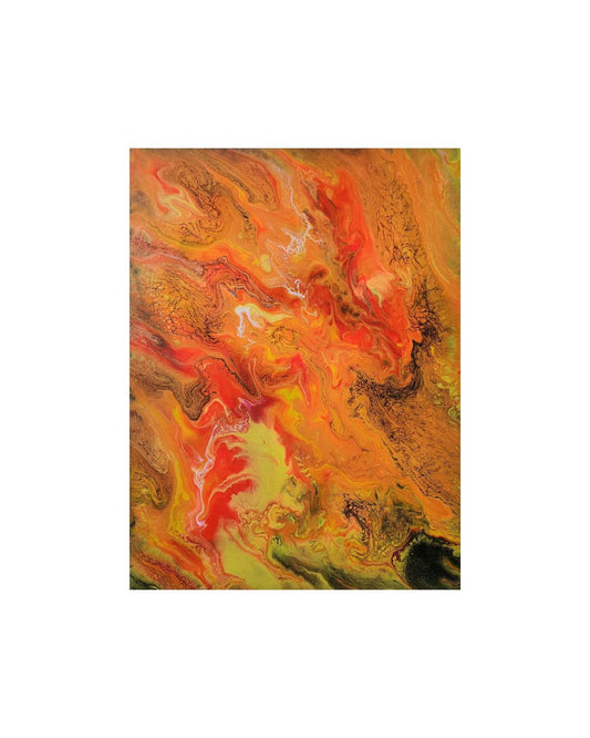 Solar Surge - 18 x 24" Original | Fiery Fluid Art