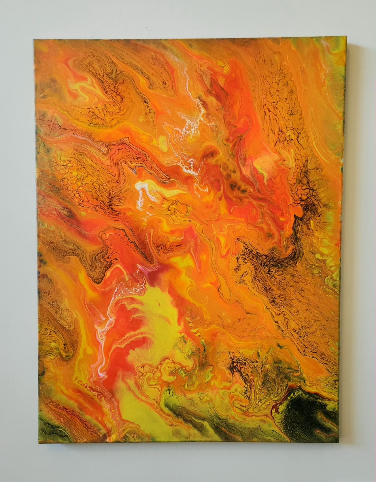 Solar Surge - 18 x 24" Original | Fiery Fluid Art