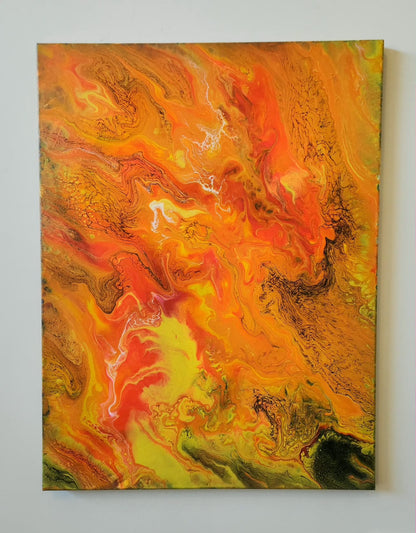 Solar Surge - 18 x 24" Original | Fiery Fluid Art