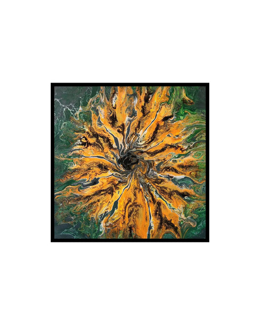 Spirit of the Tiger Lily - 14 x 14" Original | Vibrant Tiger Lily Fluid Art