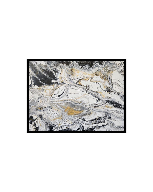Splash of Elegance - 18 x 24" Original | Metallic Silver & Gold Abstract Art