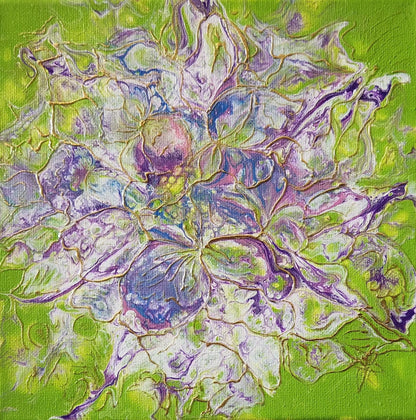 Spring Bouquet - 8 x 8" Original | Vibrant Floral Fluid Art