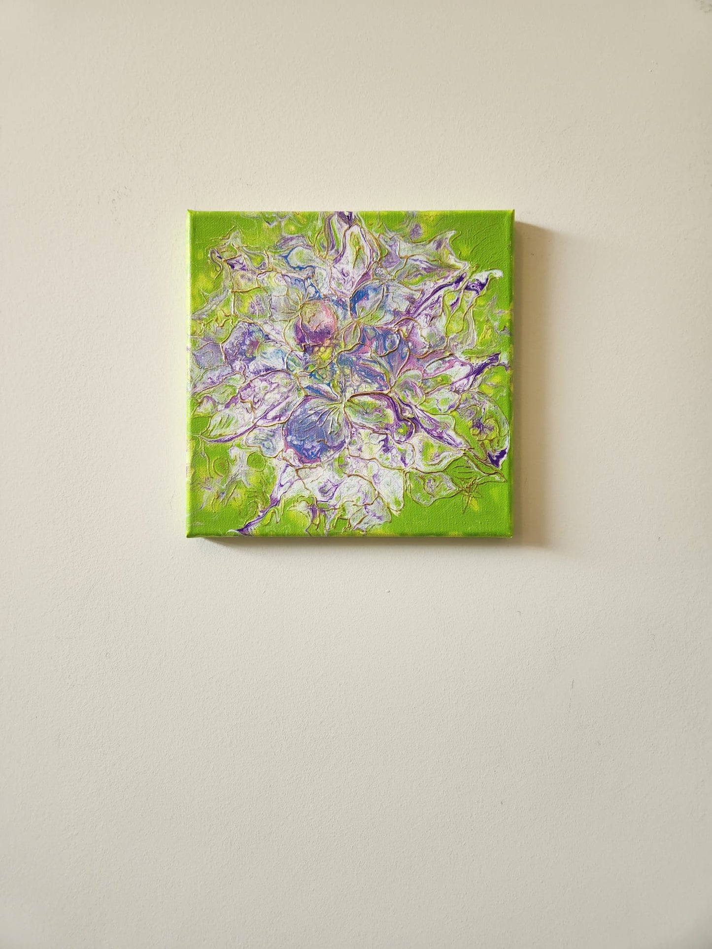 Spring Bouquet - 8 x 8" Original | Vibrant Floral Fluid Art