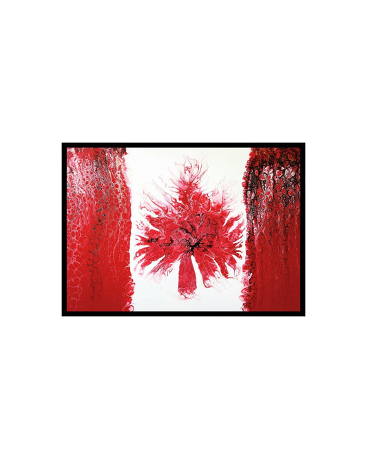 Strong and Free - 18 x 24" Original | Canadian Flag Fluid Art