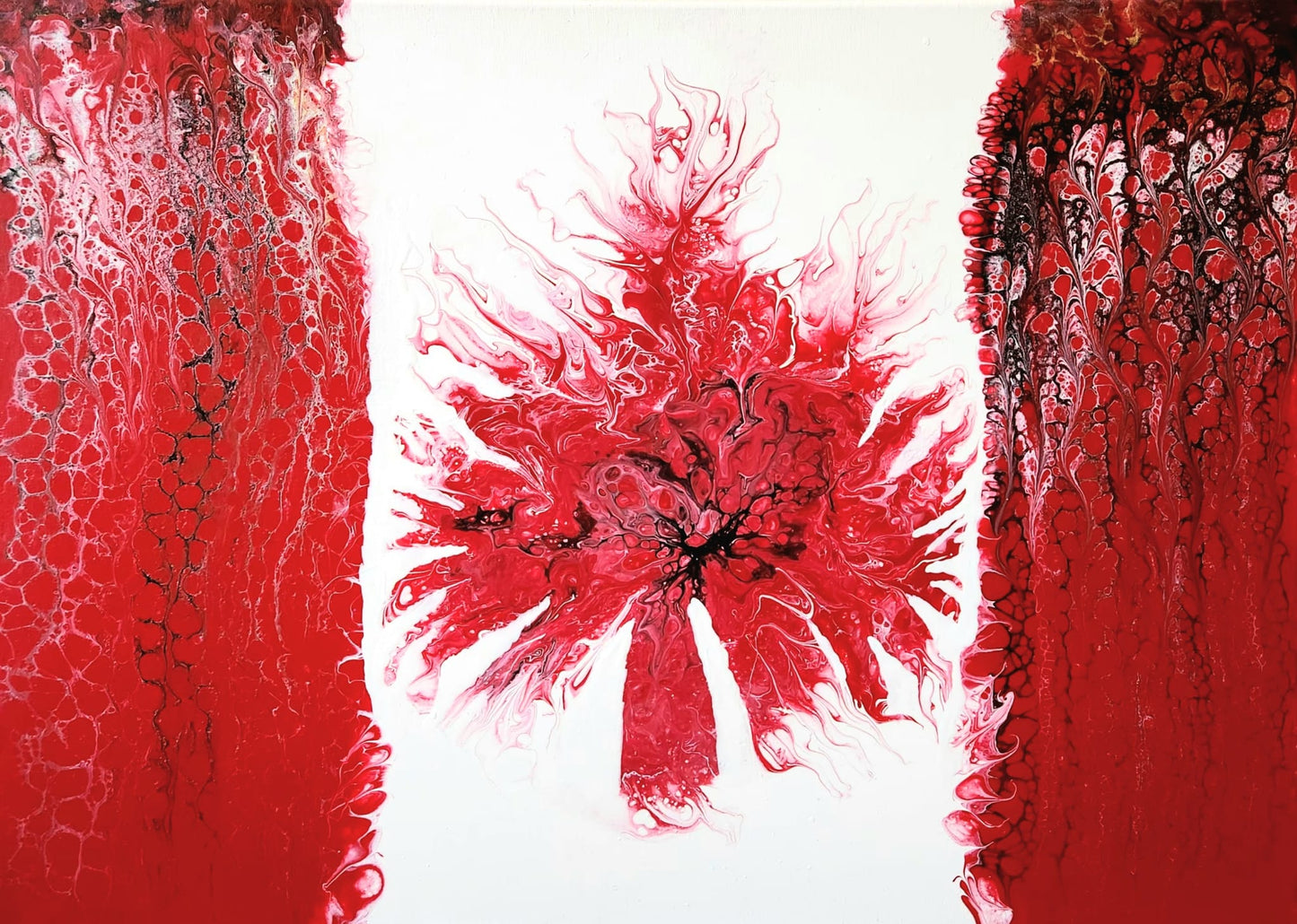 Strong and Free - 18 x 24" Original | Canadian Flag Fluid Art