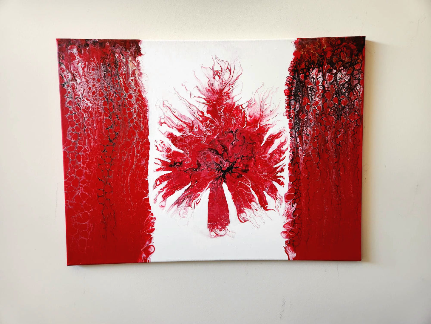 Strong and Free - 18 x 24" Original | Canadian Flag Fluid Art
