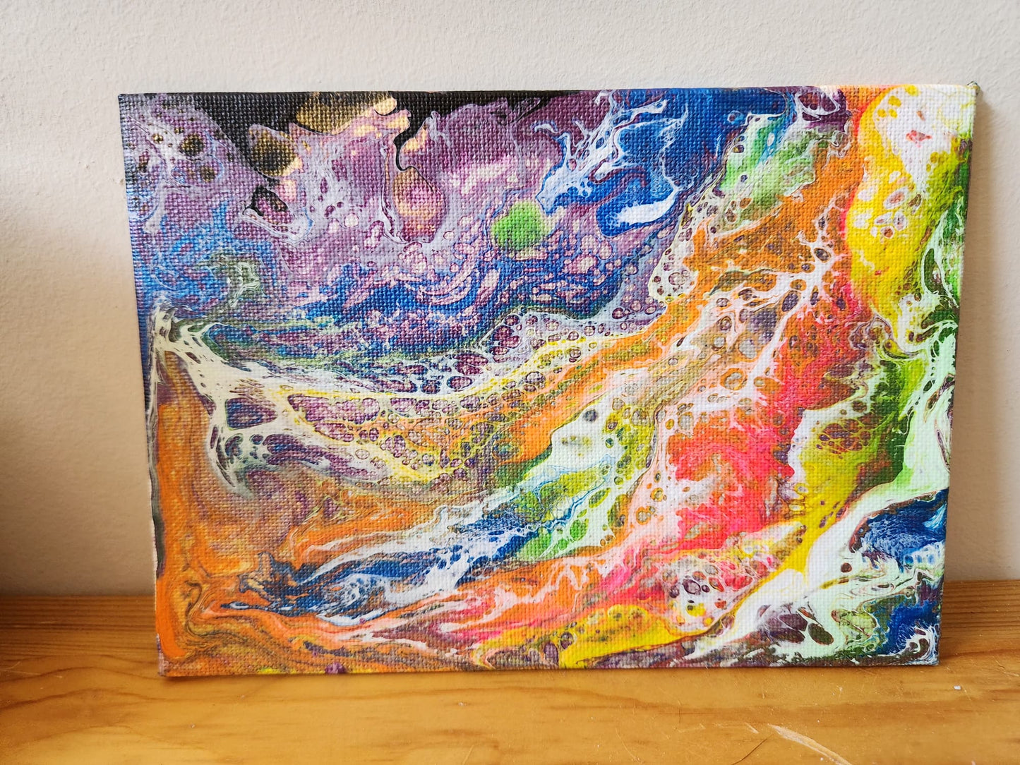 The Dragon Nebula - 5 x 7" Original | Cosmic Dragon Fluid Art
