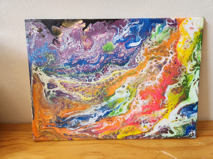 The Dragon Nebula - 5 x 7" Original | Cosmic Dragon Fluid Art