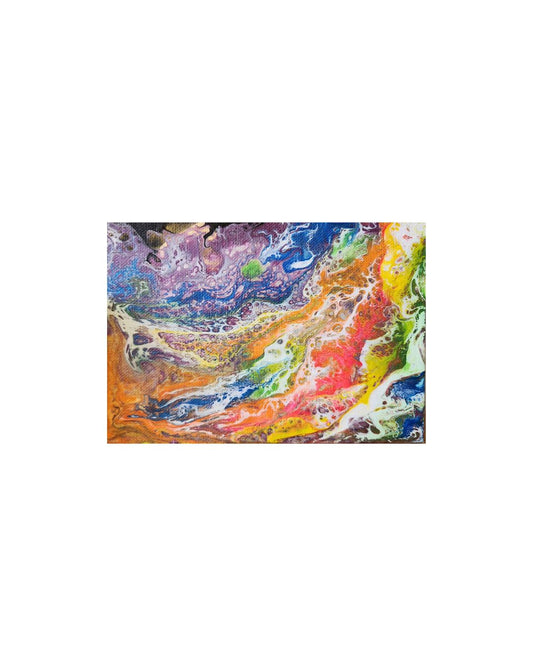 The Dragon Nebula - 5 x 7" Original | Cosmic Dragon Fluid Art