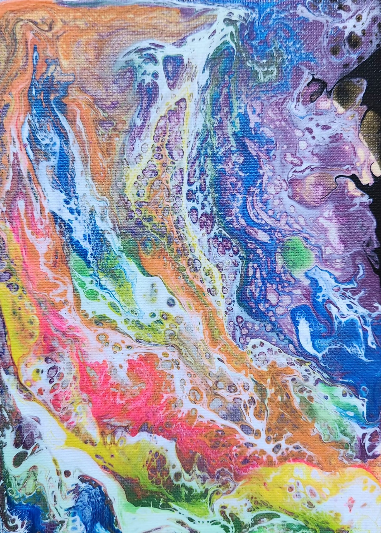 The Dragon Nebula - 5 x 7" Original | Cosmic Dragon Fluid Art