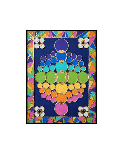 The Energy of Unity - 18 x 24" Original | Vibrant Mosaic Fluid Art with Gold Leaf