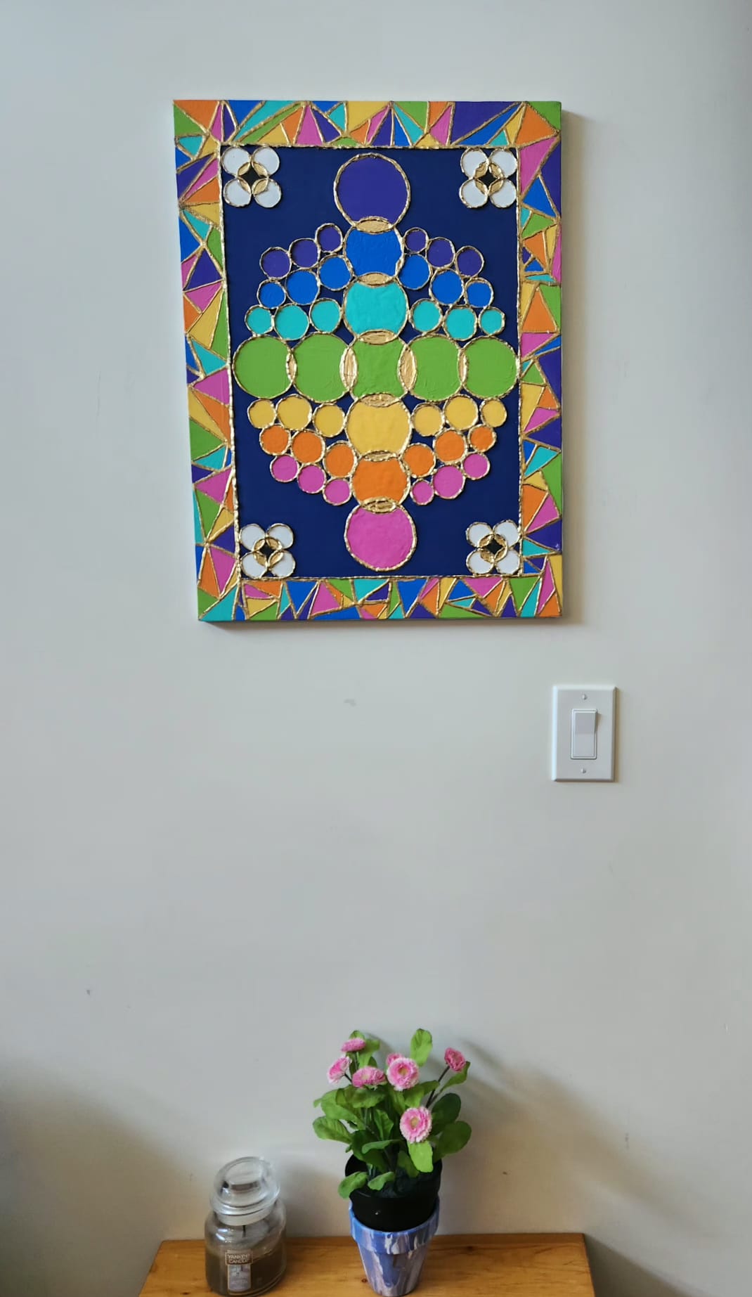 The Energy of Unity - 18 x 24" Original | Vibrant Mosaic Fluid Art with Gold Leaf