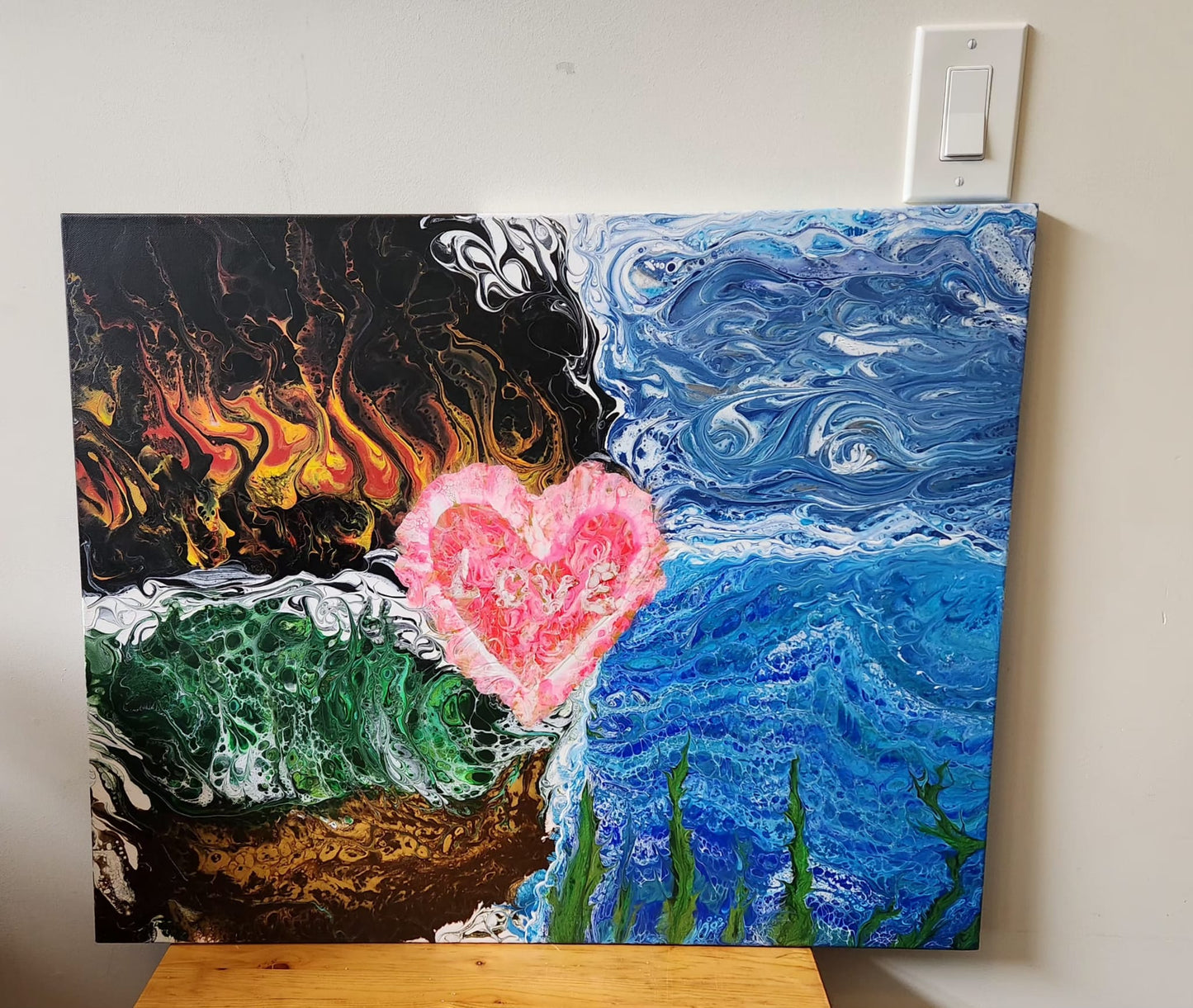The Fifth Element - 24 x 36" Original | Elemental Love Fluid Art