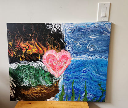 The Fifth Element - 24 x 36" Original | Elemental Love Fluid Art