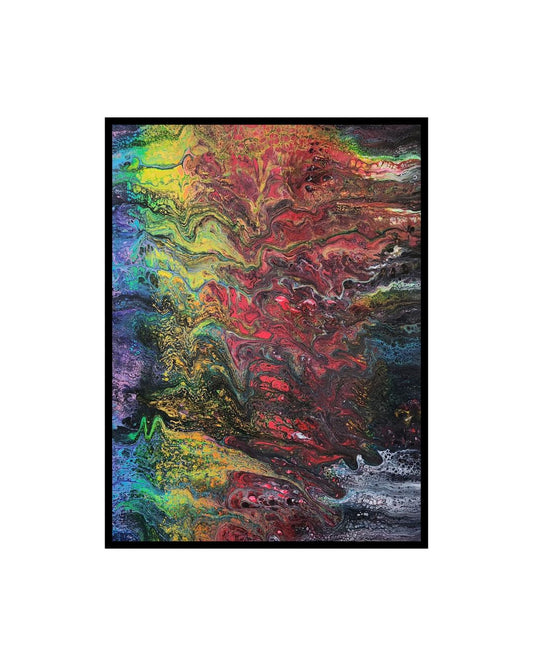 The Rainbow Beyond The Shadows - 18 x 24" Original | Hopeful Rainbow Fluid Art