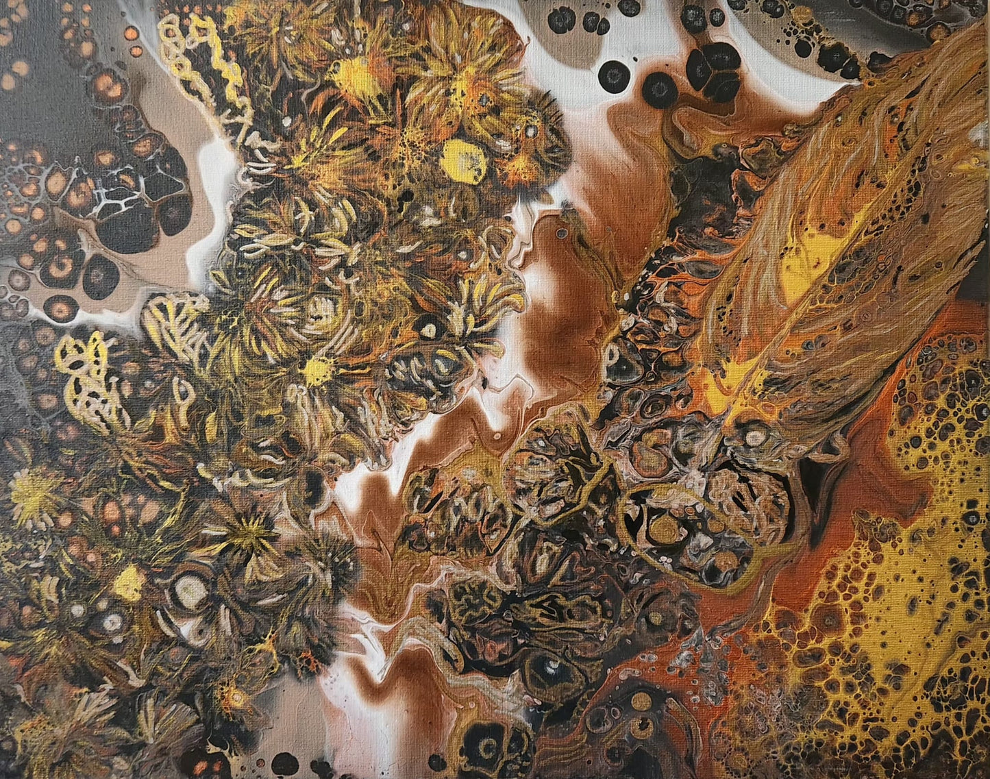 The Shaman - 16 x 20" Original | Earthy Metallic Fluid Art