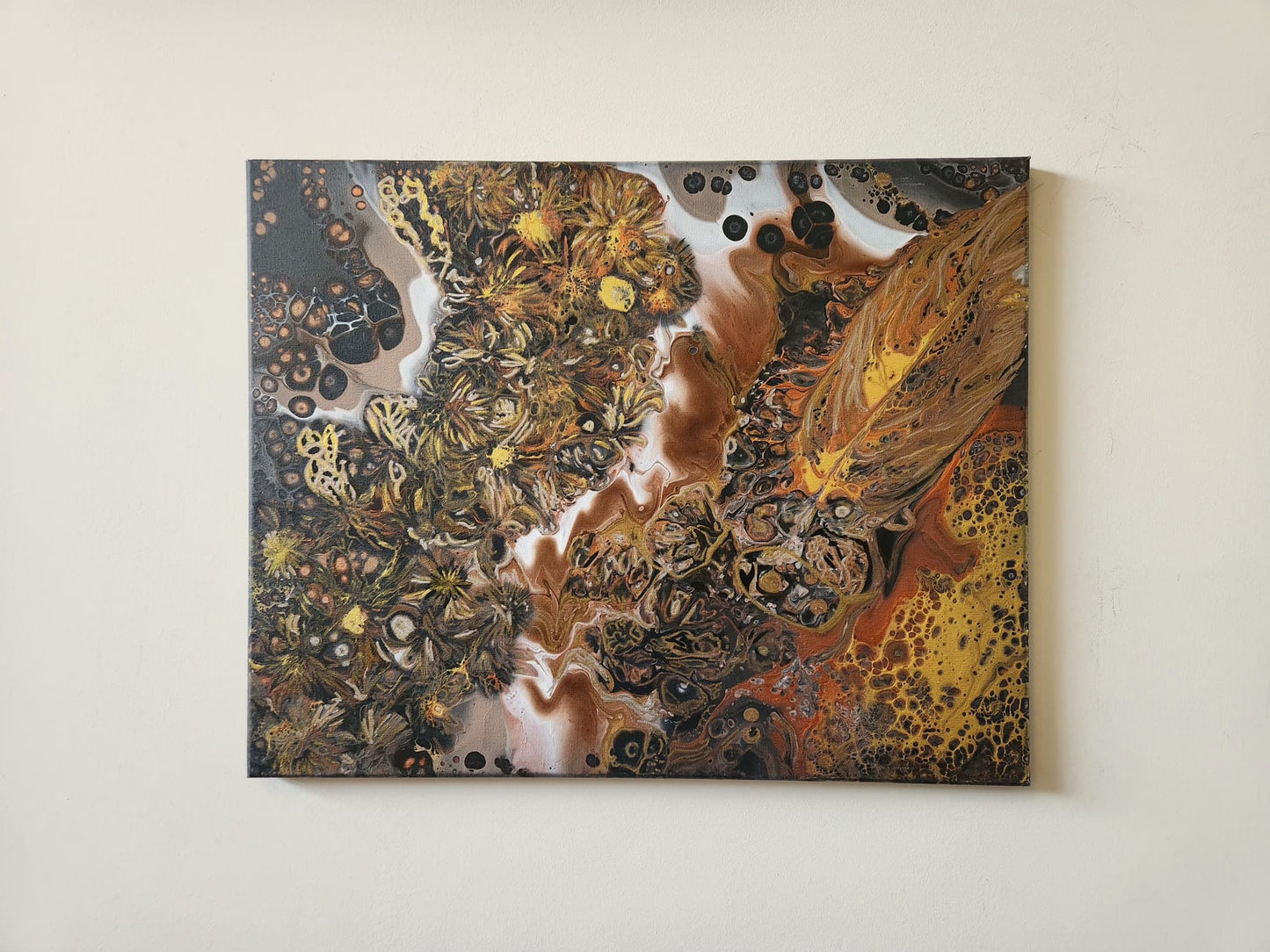 The Shaman - 16 x 20" Original | Earthy Metallic Fluid Art