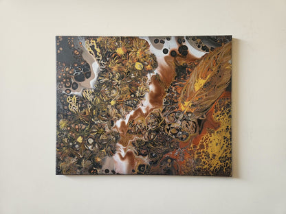 The Shaman - 16 x 20" Original | Earthy Metallic Fluid Art