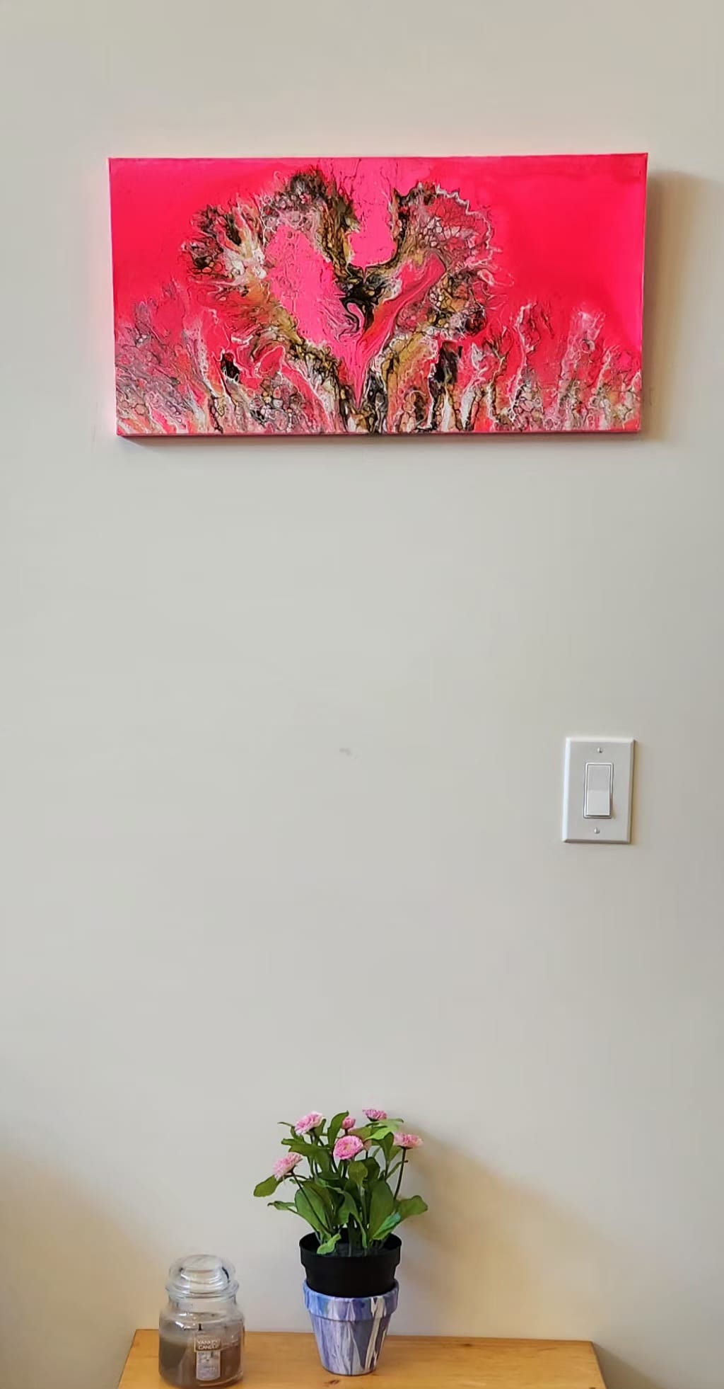 Dragon's Kiss - 12 x 24" Original | Passionate Neon Dragon Fluid Art
