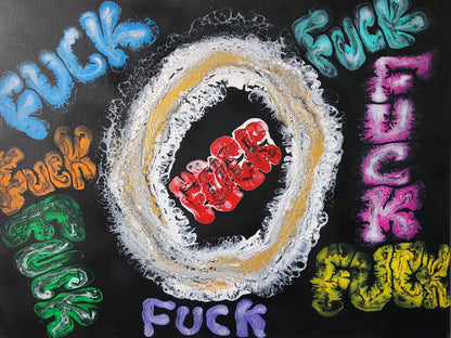 Colourful Language - 18 x 24" Original | Bold Expressive Fluid Art