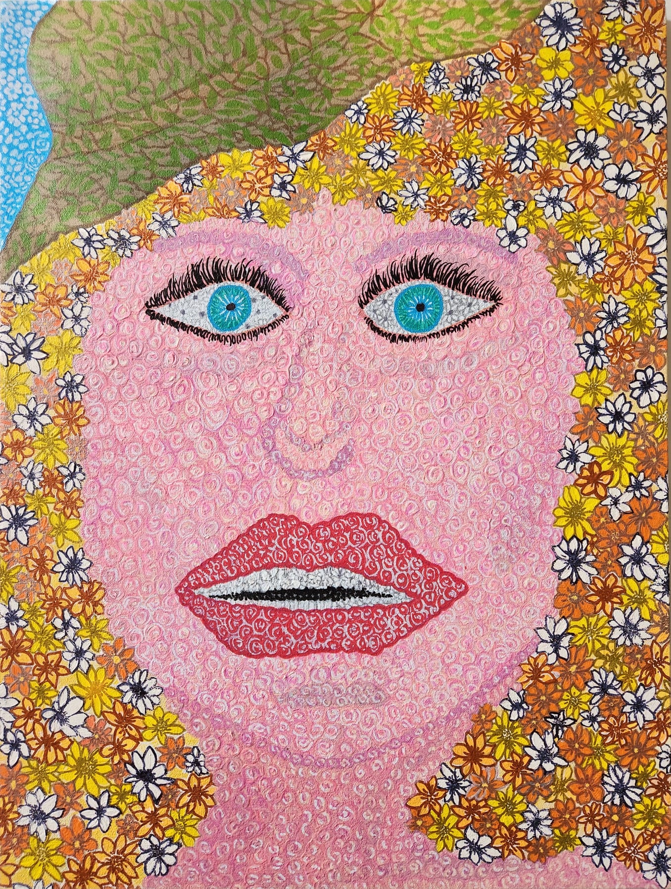 Mother Nature - 18 x 24" Original | Floral Portrait Art